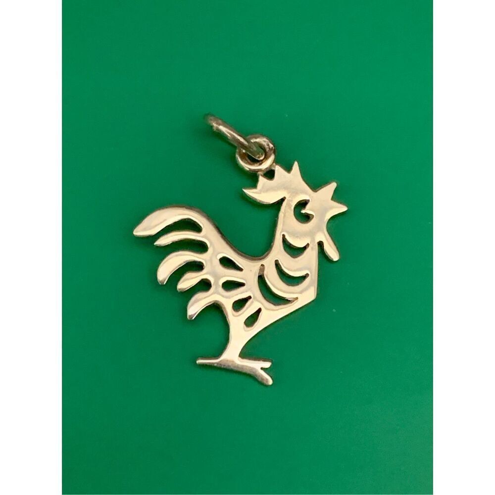 .925 Zodiac Rooster Sterling Silver Jewelry Charm #farm